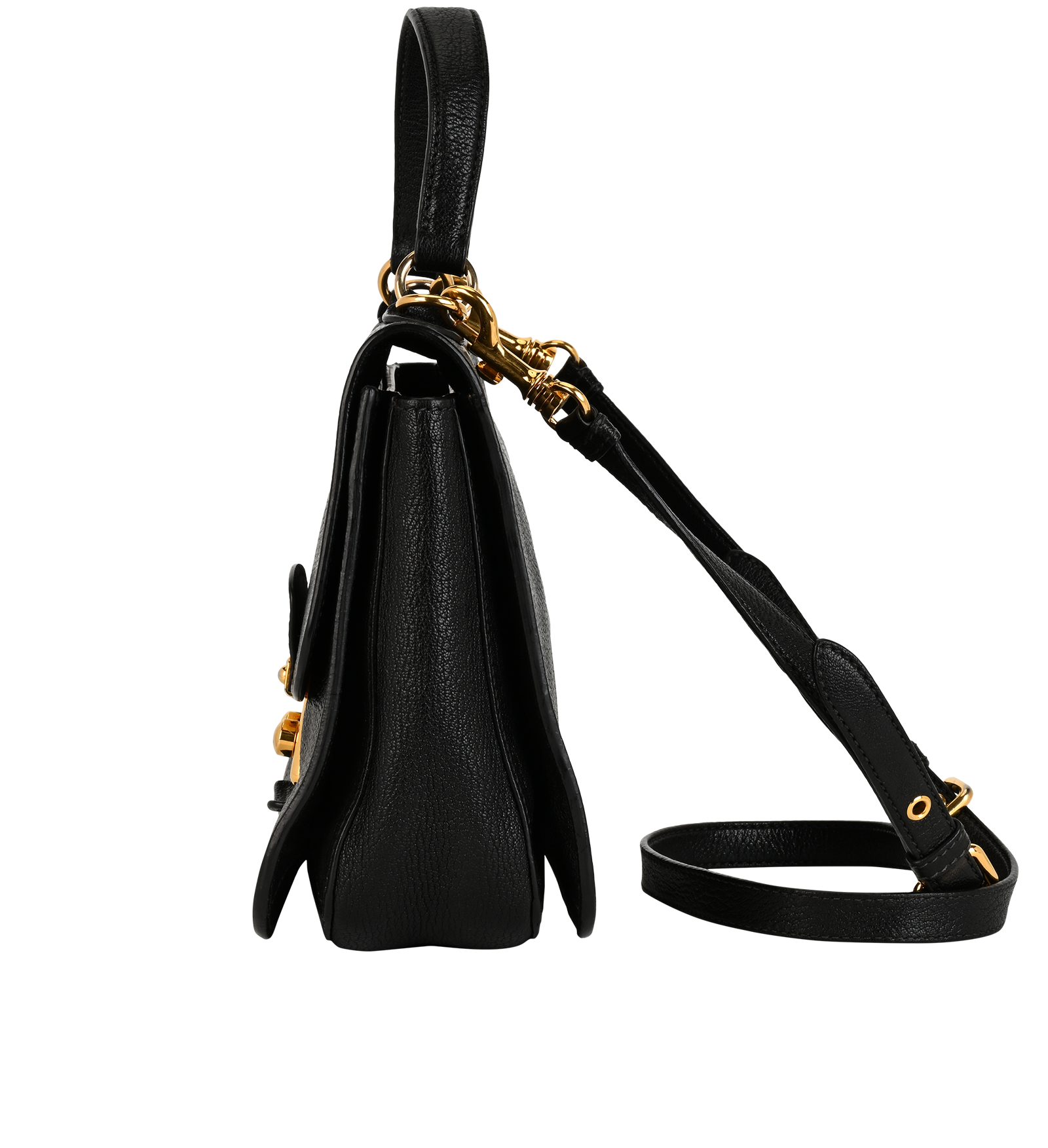 Top Handle Satchel, &pound;390, Handbags, Black, Leather, Bottom view